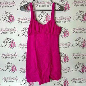 Abound dress mini tank strap dress lined Vibrant Pink Dress ruched milkmaid